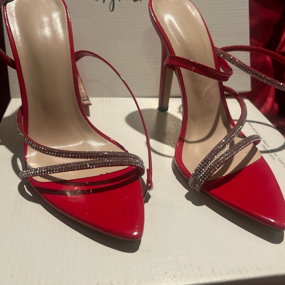 Elegant Red Strappy Heels